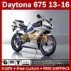 Motocyklowe owiewki dla Daytona 675 675R 2013-2016 Bodywork 166NO.33 Daytona675 13 14 15 16 Body Daytona 675 R 2013 2014 2016 KIT OWIENIOWY MOTO OEM White Pearl Blk
