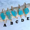 Bangle BM14727 Aqua Blue Ocean Jasper Turquoise Stone Boho smycken Rå mässingsgåva