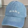 2023 MIU DENIM Baseball Cap Women Hip Hop Hat Caps للسيدات الرجال في الهواء الطلق الصيف Visor Autumn Snapback Sun Hat Gorras A2