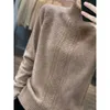 Pulls pour femmes Femmes douces Cachemire et laine 2023 Arrivée Menca Mouton Automne / Hiver Plus épais Tricoté Femme Haute élasticité Tops