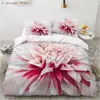 Set di biancheria da letto 3D Bellissimo fiore rosa Set Copripiumino e federa di moda Biancheria da letto doppia per arredamento camera da letto per adulti Biancheria da letto