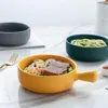 Bowls Capacity Microwave Oven Safe For Fruit Cereal Dessert Ceramic Solid Color Kitchen Supplies Tableware Salad Bowl
