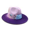 Basker Rose Bright Diamond Accessories Hand Sydd fedora hatt oregelbunden färg justerbar unisex filt jazz