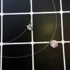 Подвесные ожерелья циркона подвеска блестящая кофера для женских ожерелья для ожерелья рыбной линии прозрачная невидимая линия мода Z0321