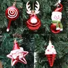 Gardendecoraties 3/6pcs/doos 2023 Kerstmis Home Lollipop Elk Snowman Tree Pendant Xmas Jaar ornamenten