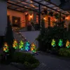 Solar trädgårdsljus konstgjorda blomma LED-ljus utomhus IP65 vattentät julgran dekorativ gårdsstakebelysning för väg terrass uppfart