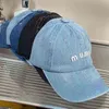 2023 MIU DENIM Baseball Cap Women Hip Hop Hat Caps للسيدات الرجال في الهواء الطلق الصيف Visor Autumn Snapback Sun Hat Gorras A2