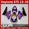 Motorcykelmässa för Daytona 675 675R 2013 2014 2015 2016 Bodywork 166no.115 Daytona675 Body Daytona 675 R 13 14 15 16 2013-2016 OEM Moto Fairings Black Purple Purple