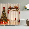 Shower Curtains Merry Christmas Shower Curtain Christmas Tree Bathroom Curtain Polyester Fabric Waterproof Bath Screen Rideau Douche 180x200cm 230322