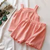 Clothing Sets 2023 Baby Girl Boy Clothes Sets Kids Summer Sleeveless Tops Shorts 2Pcs/Sets Casual Children Clothing Suit Toddler Girls Pajamas