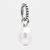 Collana con ciondolo di perle bianche in vero argento sterling per gioielli Pandora Fashion Wedding Party per le donne Collane a catena firmate regalo fidanzata con scatola originale