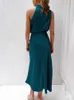 Party Dresses Stain Silk Women Sexy Evening Sleeveless Off Shoulder Bodycon Elegant Maxi for 2023 Summer Wedding Y2303