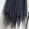 Spódnice Yan Qing Huan 2023 Moda siatka Nieregularna spódnica Wróżka Wróżka Trzepotanie Letnie Koronki kobiet