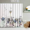 Shower Curtains Plant Bath Curtains Flowers And Plants Printing With Hooks For Bathroom Curtains Bathroom Waterproof High Quality Fabric 230322