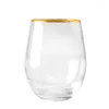 Vinglas 300-550 ml Creative Gold Foil Mouth Glass Egg Form Bar Cold Drinks Shop Whisky Vodka Cocktail Boutique Drinking Set