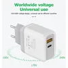 AC Quick Charge QC3.0 PD Laddare 25w USB Typ C Mobiltelefon Väggladdare Adapter För iPhone Samsung EU UK US Plug Dual Ports Snabbladdare med box