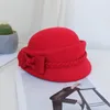 Berets Wool Feel Women Party Bowknot Formal Fedora Hat Bankiet Grace Woolen Pillbox Cap Piękny fascynator 2023