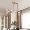 Chandeliers Modern Transparent Glass LED Chandelier Ceiling Light Home Dining Room Bedroom Lamp Meal Hanger Interior Lighting Decoration