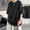 Men s Tracksuits HYBSKR Summer Man T shirts Short Sleeve Solid Color Casual Oversized T Shirt Men Harajuku Hip Hop Cotton Clothing Tops Tee 230322