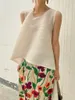 Jupes Miyake Fleur Plissée Imprimé Taille Haute Fente Jupe Droite Femmes 2023 Printemps Été Mode Coréenne Causal Designer Vêtements 230322