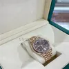 Orologio da banco di qualità RBR 40mm oro rosa 18 carati cioccolato baguette quadrante movimento automatico da uomo GD bracciale da uomo Watches278G