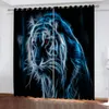 Rideau 3D Imprimer Fenêtre Rideaux Moderne Africain Nature Brun Tigre Lion Animal Rideaux Pour Chambre Salon Décor À La Maison Cortinas