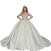 Znakomite koraliki arabskie sukienki ślubne Suknia balowa błyszcząca cekinowa aplikacja ślubna sukienka koronkowa