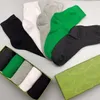 5 par/projektant pudełka G Skarpetki dla mężczyzn Kobiety swobodne czyste bawełniane pończochy unisex socki sportowe Absorbent