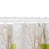 Shower Curtains 200x180cm Curtain for bathroom 3D plant leaves leaf printing waterproof household decorative curtain with hooks shower curtain 230322