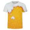 Men's T-Shirts Summer Men Beer 3D Print T Shirt Lightweight Breathable O-Neck Funny Short Sleeve Casual Streetwear Tops Tees Unisex Clothes W0322