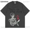 T-shirt da uomo T-shirt punk Streetwear Uomo Skull Skeleton Stampa Streetwear Tshirt Hip Hop Gothic Rock Tee Shirts 2022 Camicie estive Harajuku T230321