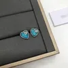 Nieuw ontworpen klassieke dames oorstudies schattige email letter micro-inlays diamanten koper 18k goudplaten oorbellen huwelijksfeestcadeaus ontwerper sieraden ge-0189G