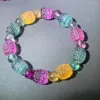 Strand Natural Blue Purple Yellow Green Fluorite Bracelet Hand String Jewelry For Women Gift Wholesale!