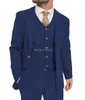 Ternos masculinos Blazers Mens terno cinza 3 peças Terno de qualidade de lã de lã de tweed no casamento de groomsmen shaiw com lapela smokings slim fit blazerpantsvest 230322