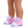 Doll -accessoires 14 stijlen 7 cm canvas schoenen kleding voor 43 geboren baby 18 inch Amerikaans meisje speelgoed onze generatie 230322