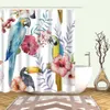 Shower Curtains Animals Butterfly Deer Elephant Horse Parrot Bath Shower Curtains Frabic Waterproof Polyester Bath Curtain With Hooks 180X180cm 230322