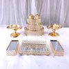 Bakeware Tools 8pcs-13pcs Mirror Wedding Decoration 3 Tier Cupcake Display Gold Metal Cake Stand Stand Stand