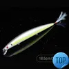 1 pc's 18,5 cm 22 g Minnow Vis Lure Laser Hard kunstmatig aas Plastic Big Fake Fish Lures Sea Fishing Aas Crank Aas Wobblers