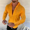 Men S Tracksuits Shirt Solid Color Long Sleeve Kort ärm Daglig Ops Casual Hooded Green Orange White 230322