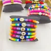 Bracelets de charme KKBead 6mm Discos Pulseras Bohemian colorido Heishi Bracelete Polímero de esmalte de argila para mulheres jóias de moda