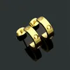 2023 Brand 18k Gold Screw Hoop Earrings Women's Fashion Luxury Half Round Full Screw Open Love Earrings High Quality Designer Earrings