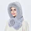 BeanieSkull Caps Winter Warme Pelzmütze Mit Ohrenklappe Verdickte Kappe Mit Kapuze Dame Outdoor Winddicht Weiche Flauschige Mützen für Frauen Russische Stil 230321