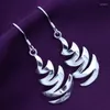 Boucles d'oreilles pendantes Bijoux en argent sterling 925 Réflexion Ondulation Pendentif Femme Vêtements classiques avec