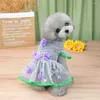 Vêtements pour chiens Vêtements de fantaisie Robe de princesse en fil net écologique Assez floral