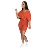 Women's Tracksuits 10sets Wholesale Items for Boutique Y2k Clothes Tracksuit Shorts 2 Piece Set Fashion Solid V-neck Short Sleeve Outfits M3646-1 P230320