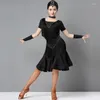 Stage Wear 2023 Latin Dance Costumes Women Salsa Dancewear Costume Dresses Ballroom Competition Tango Adult Fringe