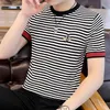 Men's T-Shirts G Short Sleeve Knitting T-Shirt Slim Streetwear T Shirt Tee Homme Social Club Outfits cotton Tshirt