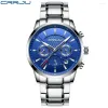 Wristwatches CRRJU Men Watch Quartz Wristwatch Stainless Steel Waterproof Male Clock Wrist Chronograph Relogio Masculino Hodinky