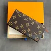 حافظة نقود نسائية عالية الجودة 2023 M60697 Emilie Long Wallet Mans Wallet 4 فتحات بطاقات ائتمان فاخرة بأزرار مصممة للرجال محافظ حامل بطاقات وحقيبة مفاتيح