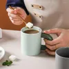 Mugs 320ml Candy Color Ceramic Coffee Cups Water Milk Tea Cup Thicken Handle Heat Insulation Office Drinkware Christmas Gifts